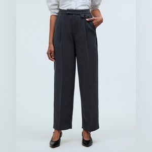 Madewell Petite Rosedale High-Rise Straight Pant in Crepe Black Petite 10